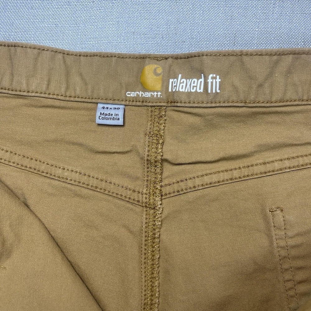 Carhartt Rugged Flex Relaxed Fit Canvas Work Pants Mens 44x30 Khaki‎ Ripstop - Picture 5 of 12